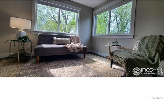 1180 Monroe Dr Unit C, Boulder, CO 80303 - sitting room featuring baseboards and wood finished floors