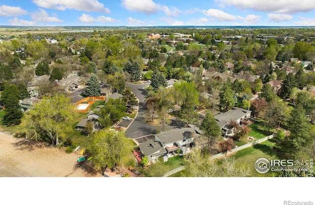 aerial view featuring a residential view