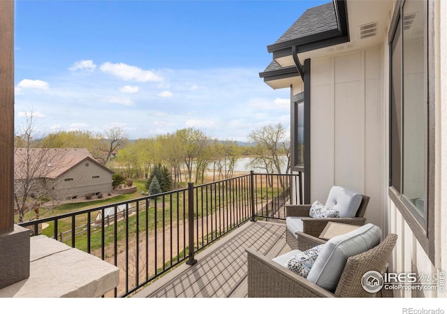 1603 Plank Ln, Fort Collins, CO 80524 - balcony featuring a water view and visible vents