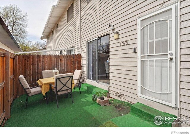 view of patio / terrace with fence and outdoor dining space