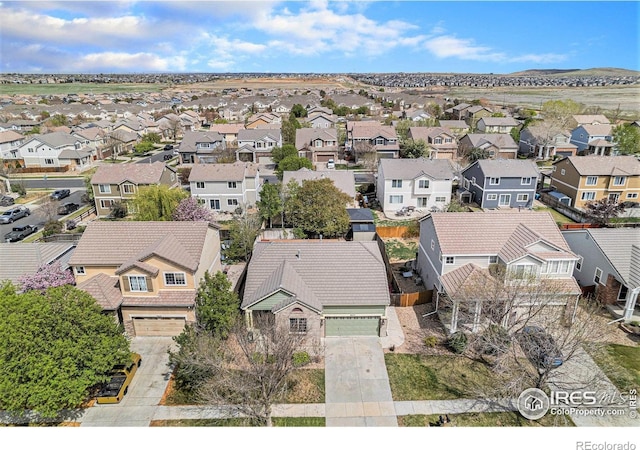 bird's eye view featuring a residential view