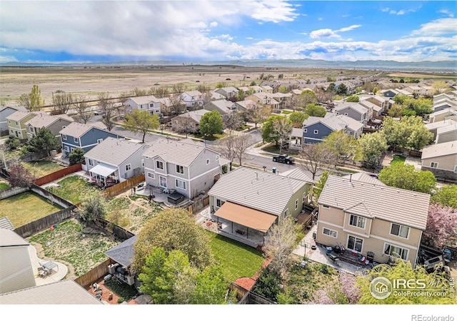 drone / aerial view with a residential view