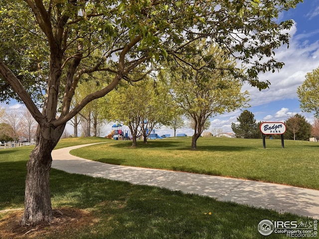 view of home's community featuring a yard