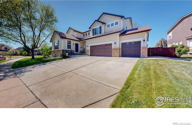 craftsman house featuring brick siding, a garage, and concrete driveway