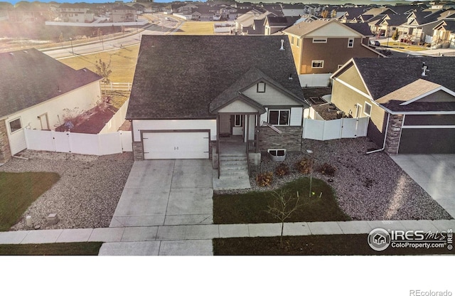 bird's eye view with a residential view