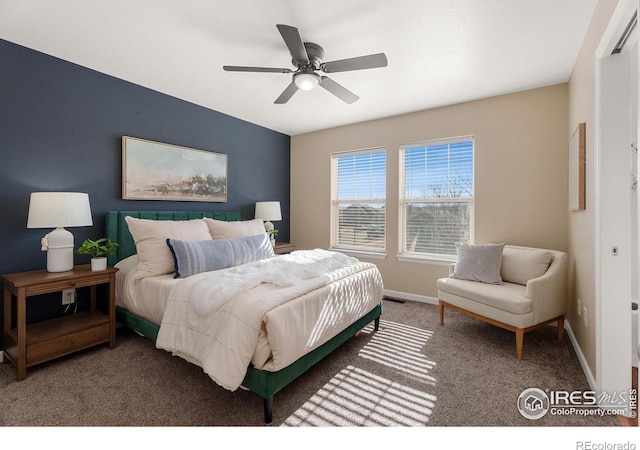 2832 William Neal Pkwy Unit C, Fort Collins, CO 80525 - bedroom with carpet floors, baseboards, and ceiling fan