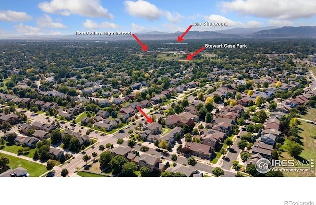 2832 William Neal Pkwy Unit C, Fort Collins, CO 80525 - aerial view featuring a residential view and a mountain view
