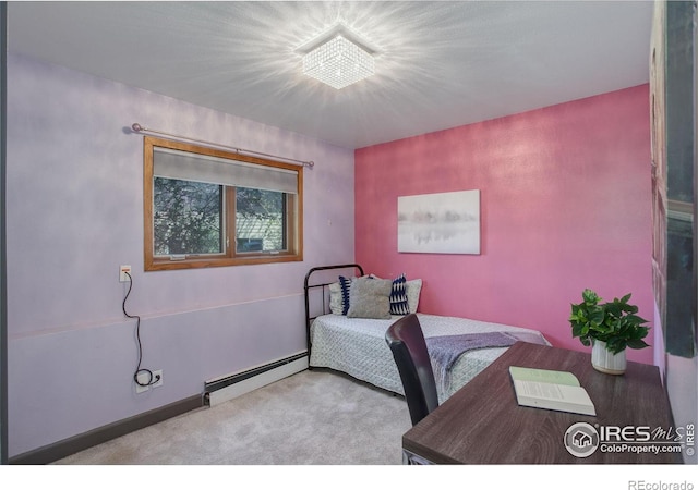 3785 Birchwood Dr, Boulder, CO 80304 - carpeted bedroom featuring a baseboard radiator