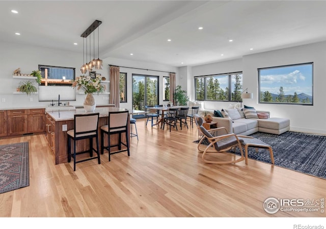 11 Juneau Cir, Nederland, CO 80466 - living room featuring recessed lighting and light wood finished floors