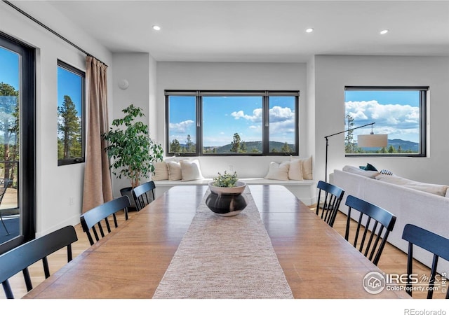 11 Juneau Cir, Nederland, CO 80466 - dining room featuring recessed lighting, light wood finished floors, and a healthy amount of sunlight