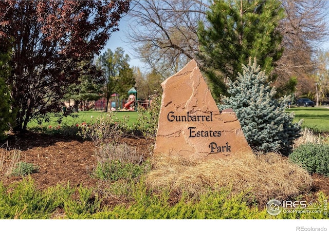 view of community sign
