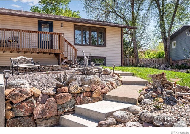 view of front of property with fence