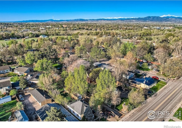 bird's eye view featuring a mountain view