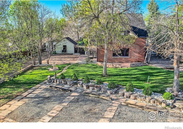 view of yard with fence