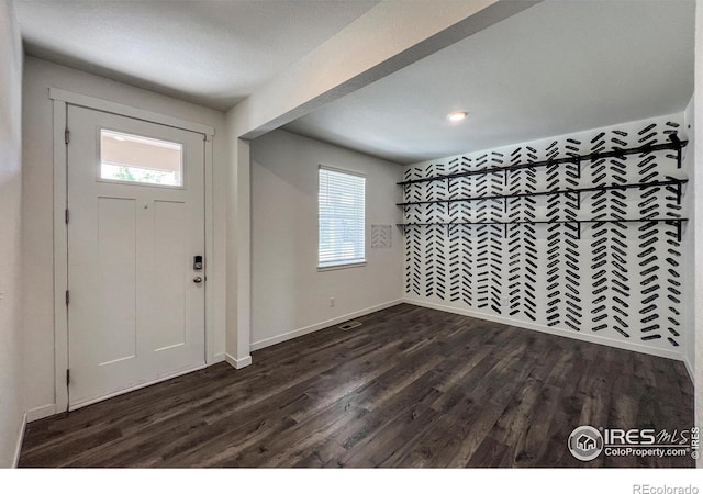 2325 Mountain Sky Dr, Fort Lupton, CO 80621 - entryway with dark wood-type flooring, plenty of natural light, and baseboards