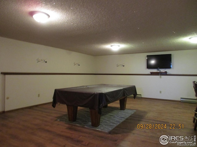 13969 County Road 33, Sterling, CO 80751 - rec room with baseboards, a textured ceiling, wood finished floors, and pool table