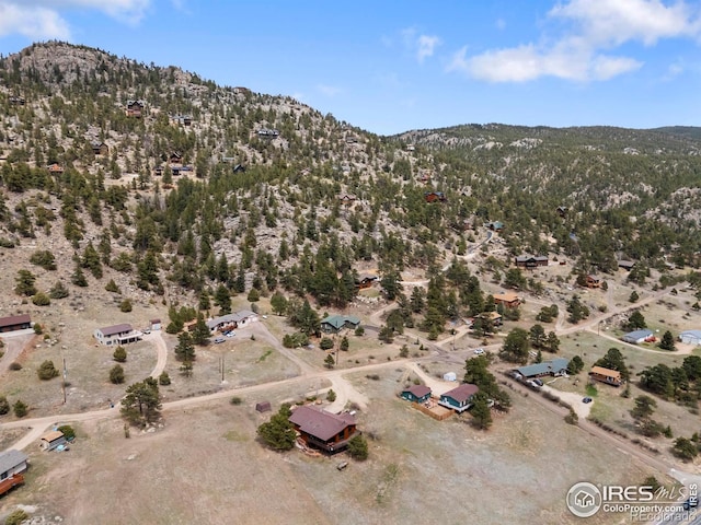 aerial view with a mountain view
