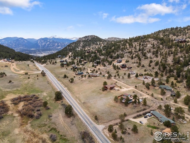 bird's eye view with a rural view and a mountain view