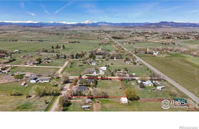 1720 Chaparro Cir, Berthoud, CO 80513 - aerial view with a mountain view and a rural view