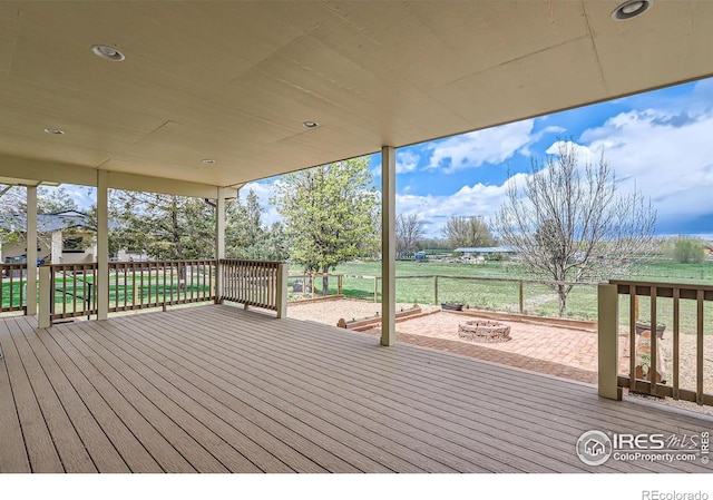 1720 Chaparro Cir, Berthoud, CO 80513 - deck featuring a fire pit