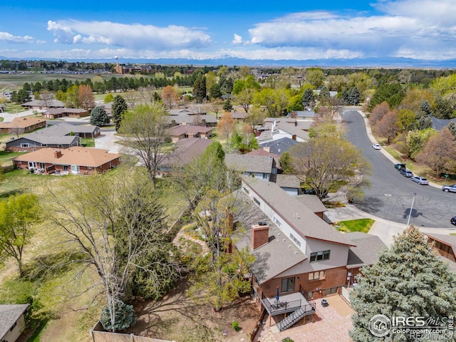drone / aerial view with a residential view