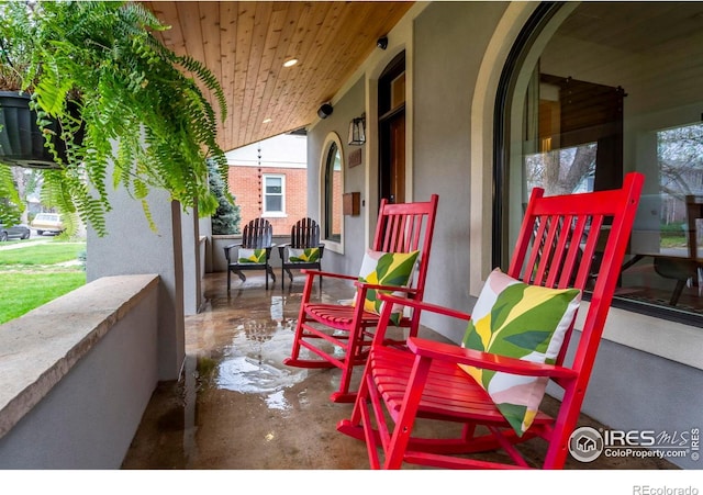 view of patio with a porch