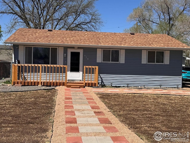 618 Melody Ln, Sterling, CO 80751 - view of front facade with a porch and a shingled roof