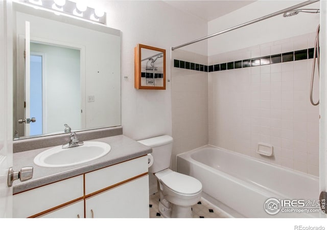 3840 Colorado Ave Unit D, Boulder, CO 80303 - full bathroom with vanity, toilet, and bathing tub / shower combination