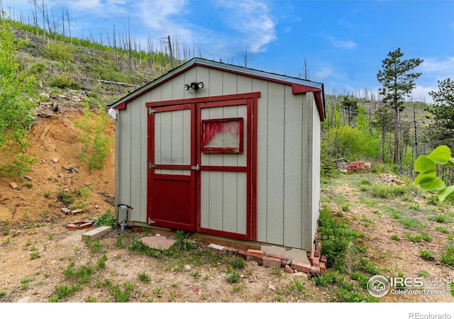 view of shed