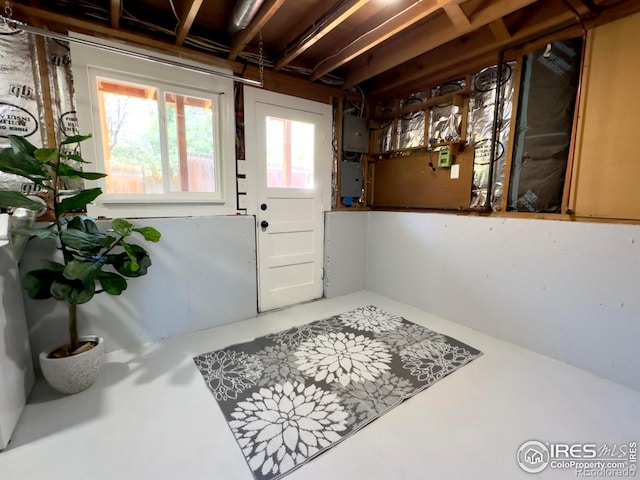 237 Clover Ln, Fort Collins, CO 80521 - entryway featuring electric panel and finished concrete floors