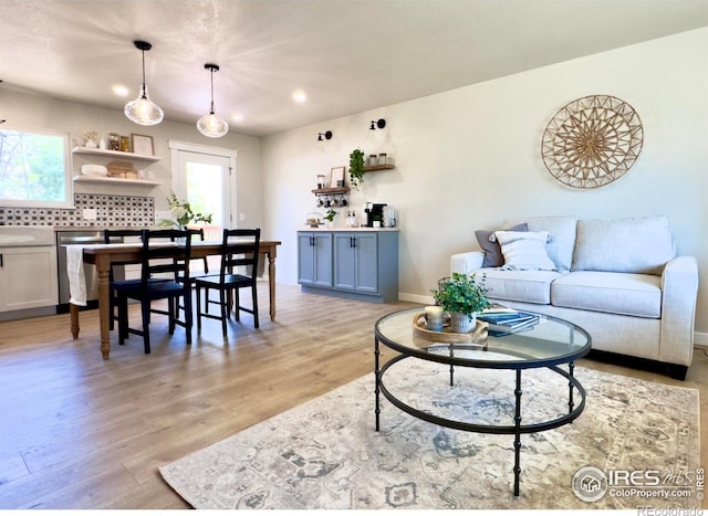 237 Clover Ln, Fort Collins, CO 80521 - living area featuring light wood-style floors and recessed lighting