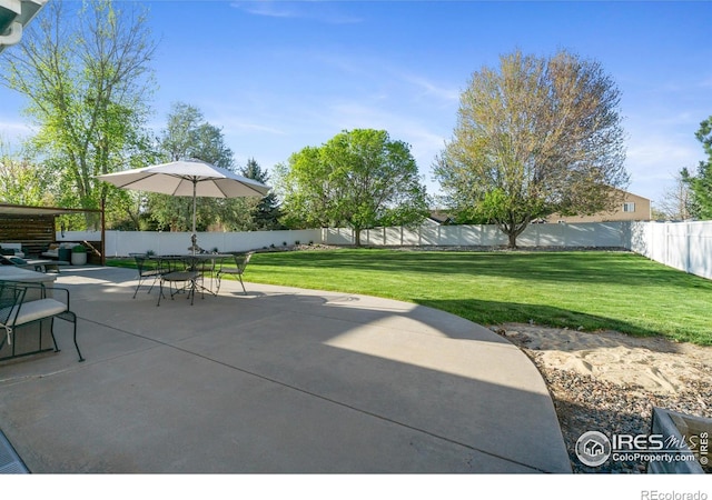 112 Cobble Dr, Windsor, CO 80550 - view of patio / terrace with a fenced backyard