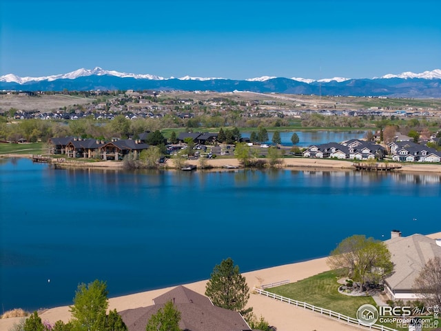 112 Cobble Dr, Windsor, CO 80550 - bird's eye view featuring a residential view and a water and mountain view