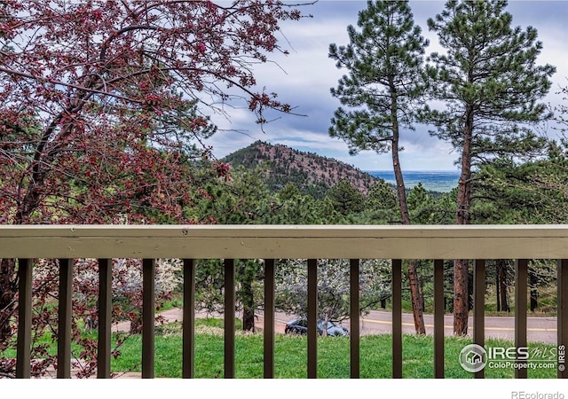view of water feature with a mountain view