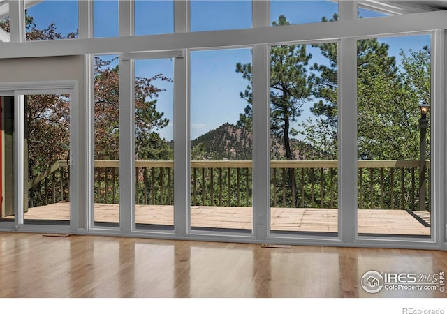 1629 Timber Ln, Boulder, CO 80304 - entryway with wood finished floors and a mountain view