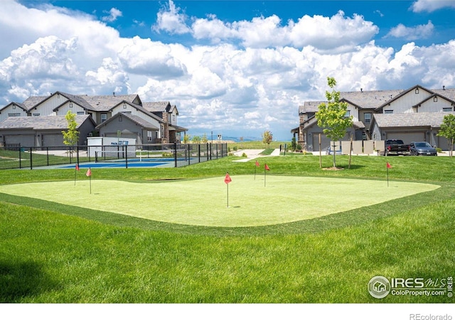 1481 Harebell St, Berthoud, CO 80513 - view of community featuring a yard, fence, and a residential view