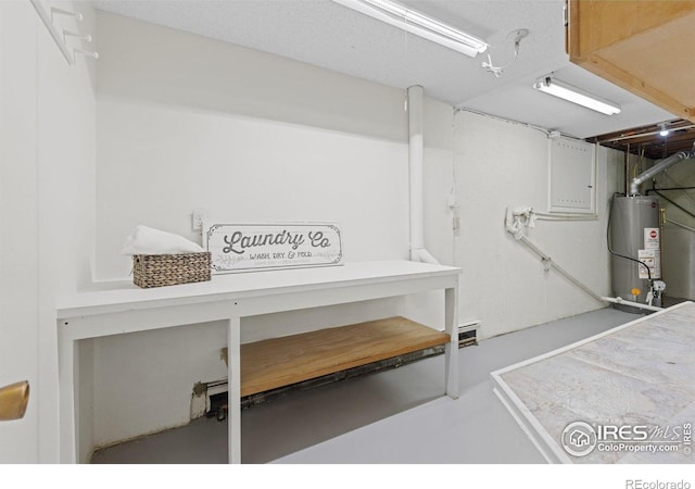 interior space featuring water heater