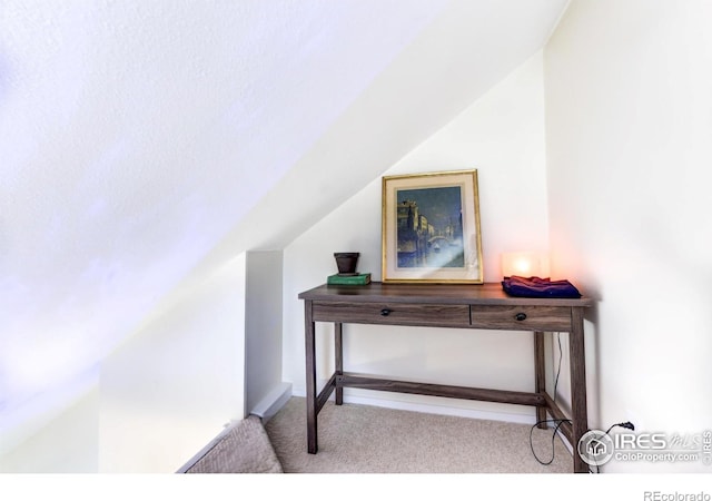 interior space featuring lofted ceiling