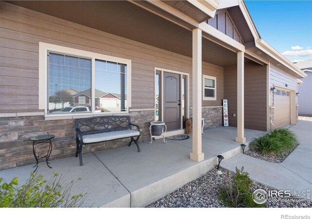 7084 Sumner St, Wellington, CO 80549 - view of patio with covered porch and an attached garage