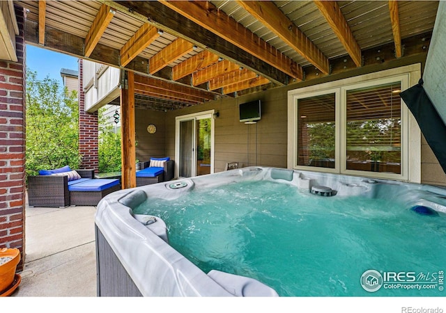 10305 Charissglen Cir, Highlands Ranch, CO 80126 - view of patio featuring a hot tub