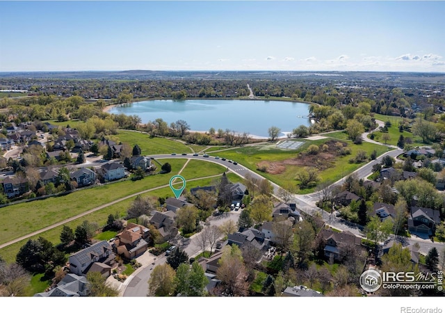 1809 Keel Ct, Lafayette, CO 80026 - aerial view featuring a water view and a residential view
