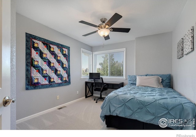 1809 Keel Ct, Lafayette, CO 80026 - bedroom with ceiling fan, carpet, baseboards, and visible vents
