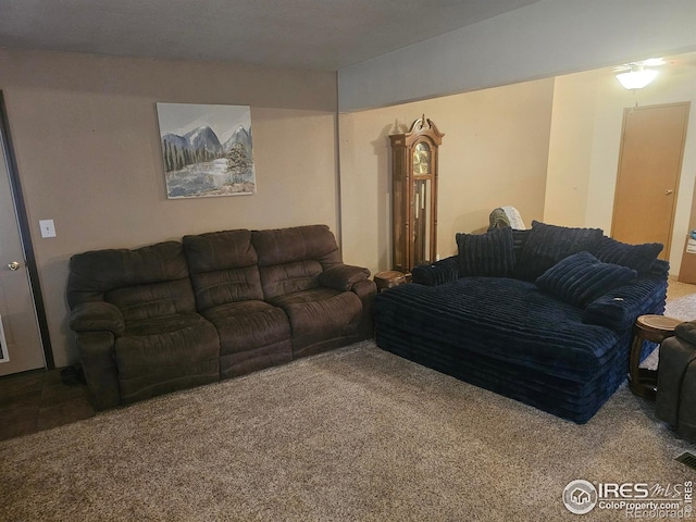 living room with carpet