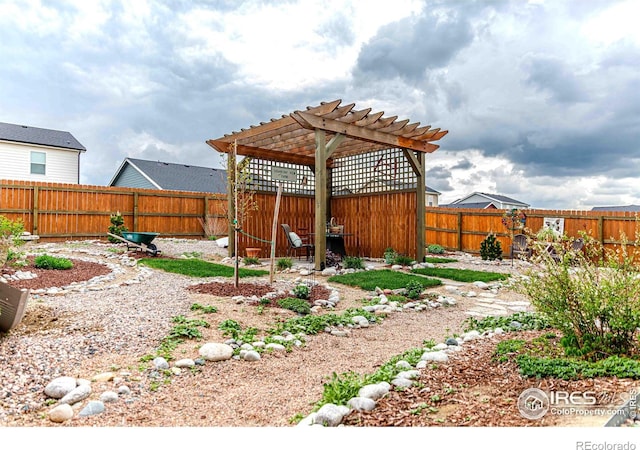 506 Bobcat Ct, Wiggins, CO 80654 - fenced backyard with a pergola