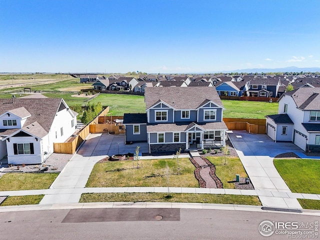 aerial perspective of suburban area
