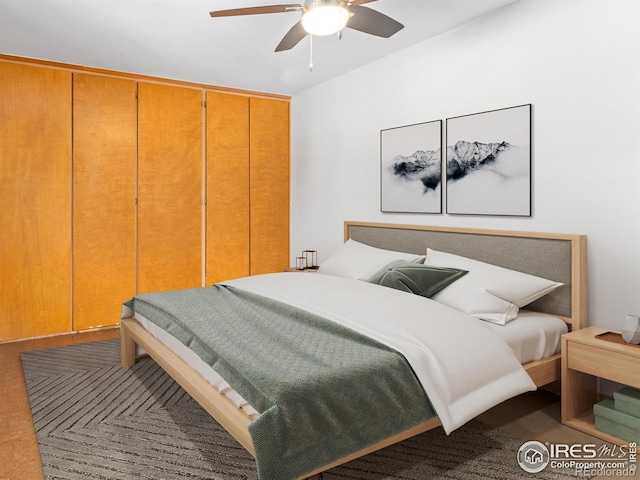 1411 Vail Ct, Estes Park, CO 80517 - bedroom featuring a ceiling fan