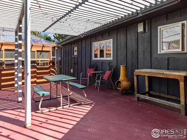 1411 Vail Ct, Estes Park, CO 80517 - view of patio / terrace featuring a pergola