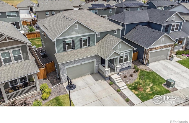 bird's eye view featuring a residential view