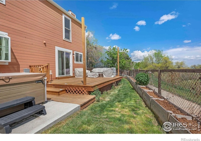 536 W Sycamore Cir, Louisville, CO 80027 - wooden terrace with a hot tub