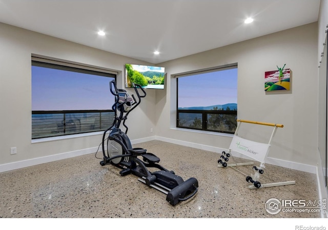 9360 Gold Mine Rd, Loveland, CO 80538 - workout area with baseboards and recessed lighting